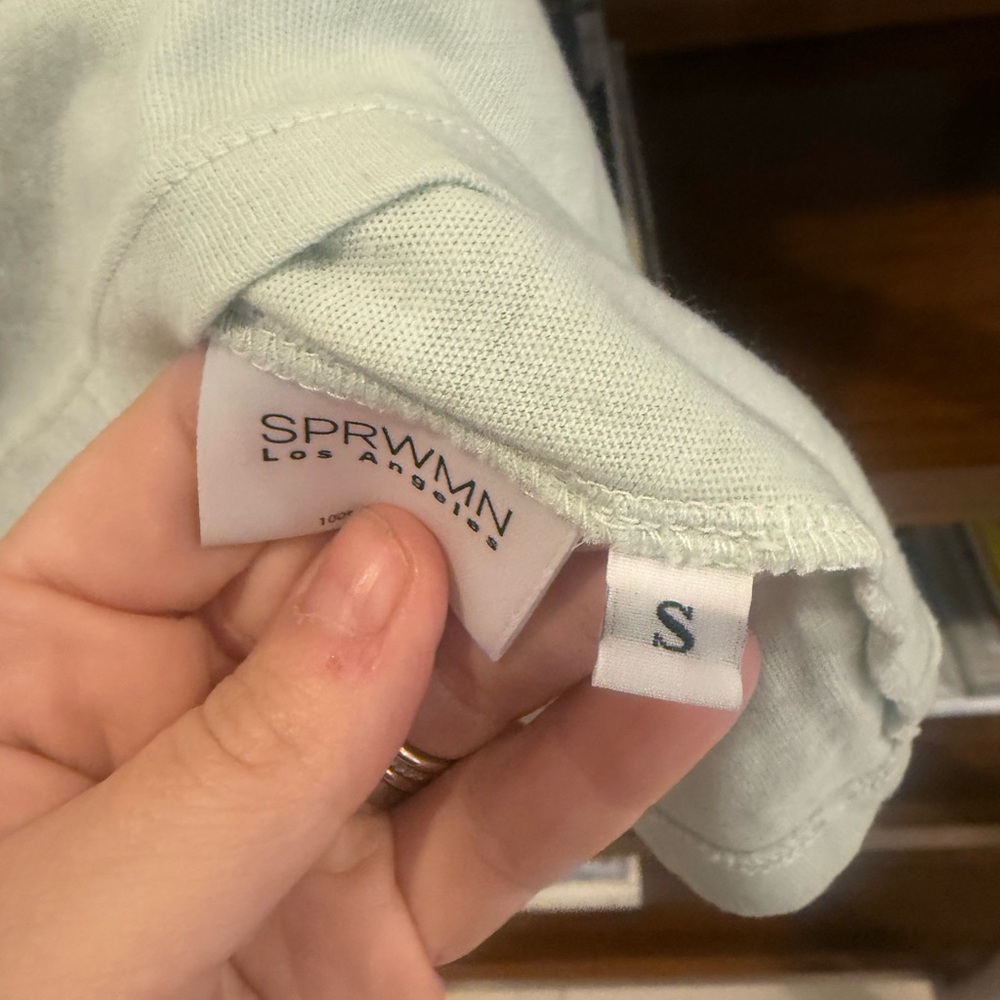 NWT SPRWMN Logo Baby Tee - Light Green - Picture 6 of 6